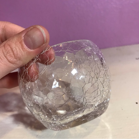 Antique Clear Crackle Glass Mini Bowl Small Vintage Kitchen Decor Dish Home EUC - Picture 8 of 8